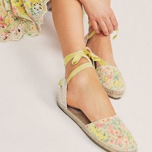 NWT LoveShackFancy Manebi Espadrilles Wrap Sandal Rainbow Skies